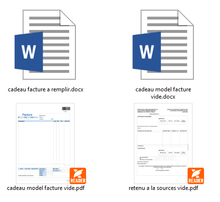 Model facture et retenu a la sources